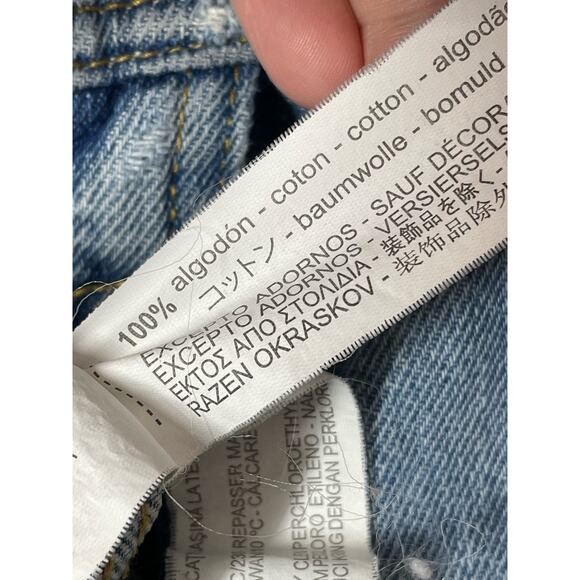 Zara Rare Denim Jean Jacket Size Small Oversized  Studded Trucker Positive Patch - Picture 5 of 5